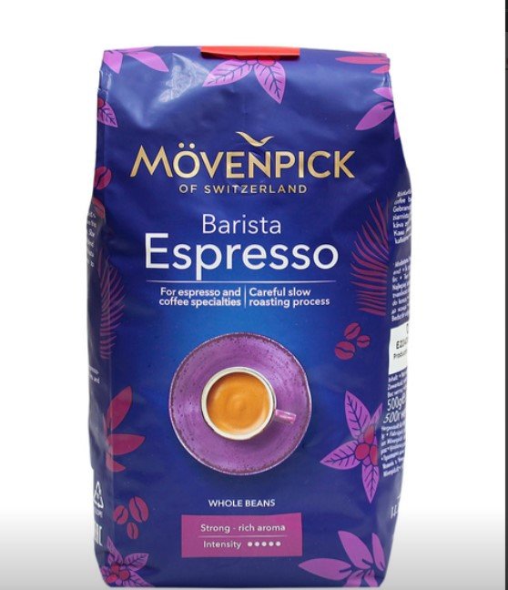 Кофе в зернах Movenpick Barista Espresso, 500 г 90 араб 10 раб